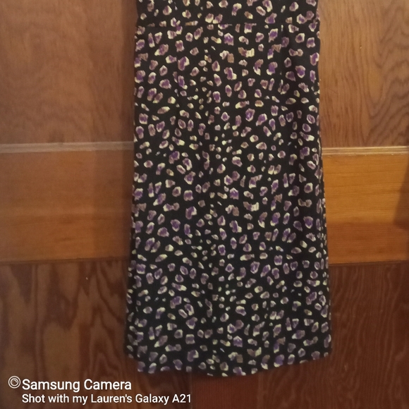 Ann Taylor Dress sized Xtra Small Petite. Black with purple,tan, & cream flowers - Picture 3 of 6